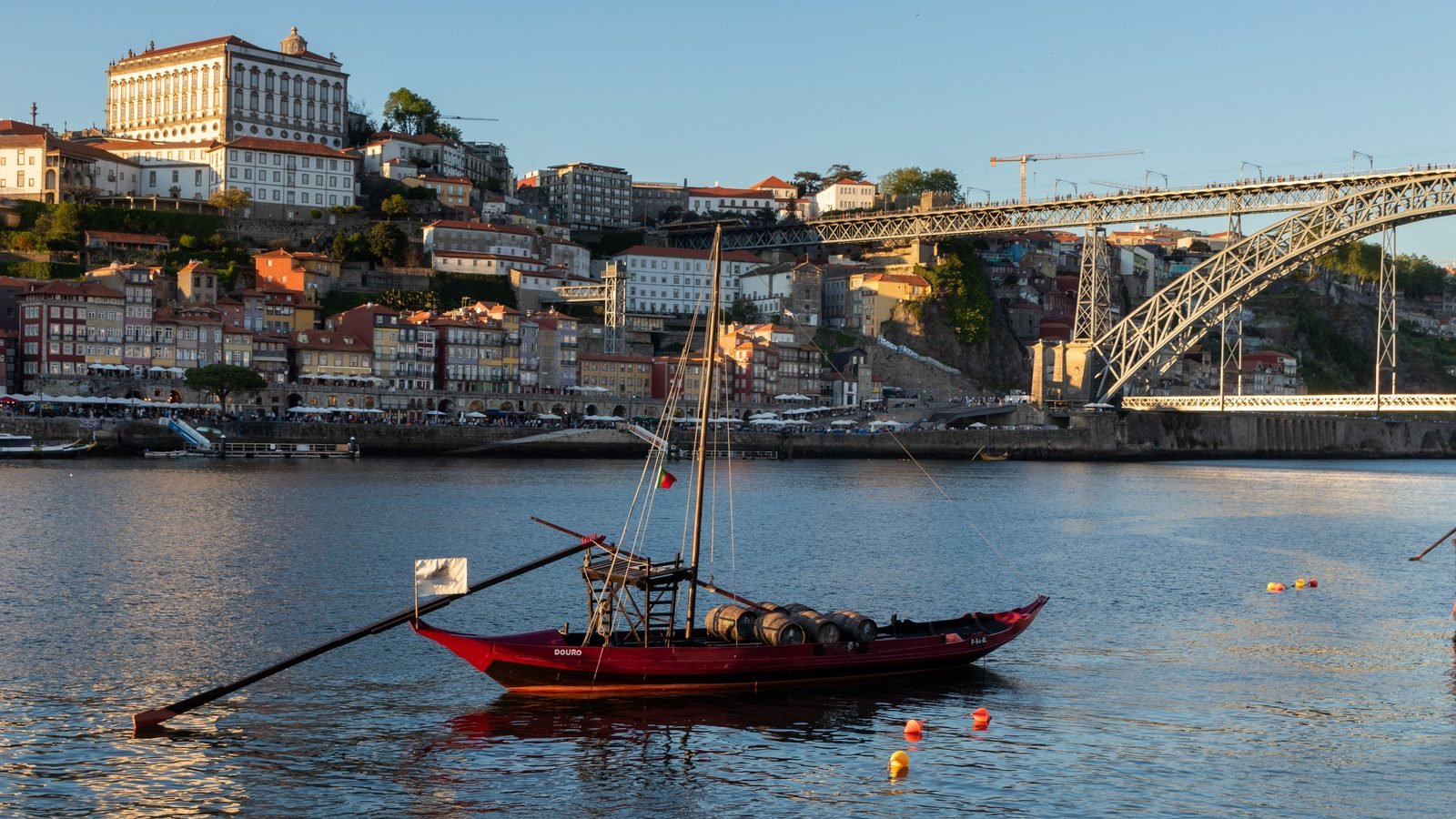 Traditional Rabelo boat on the Douro River in Porto.