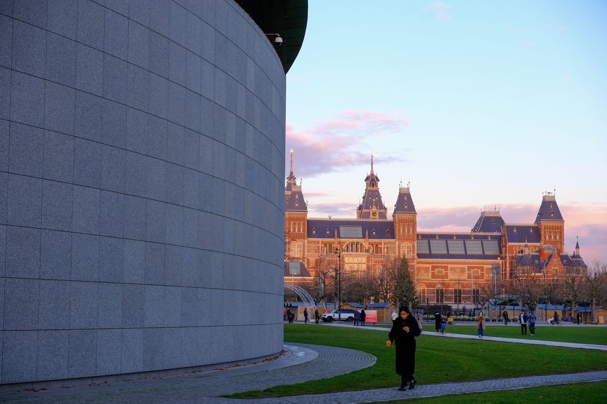 The Rijksmuseum building in Amsterdam.