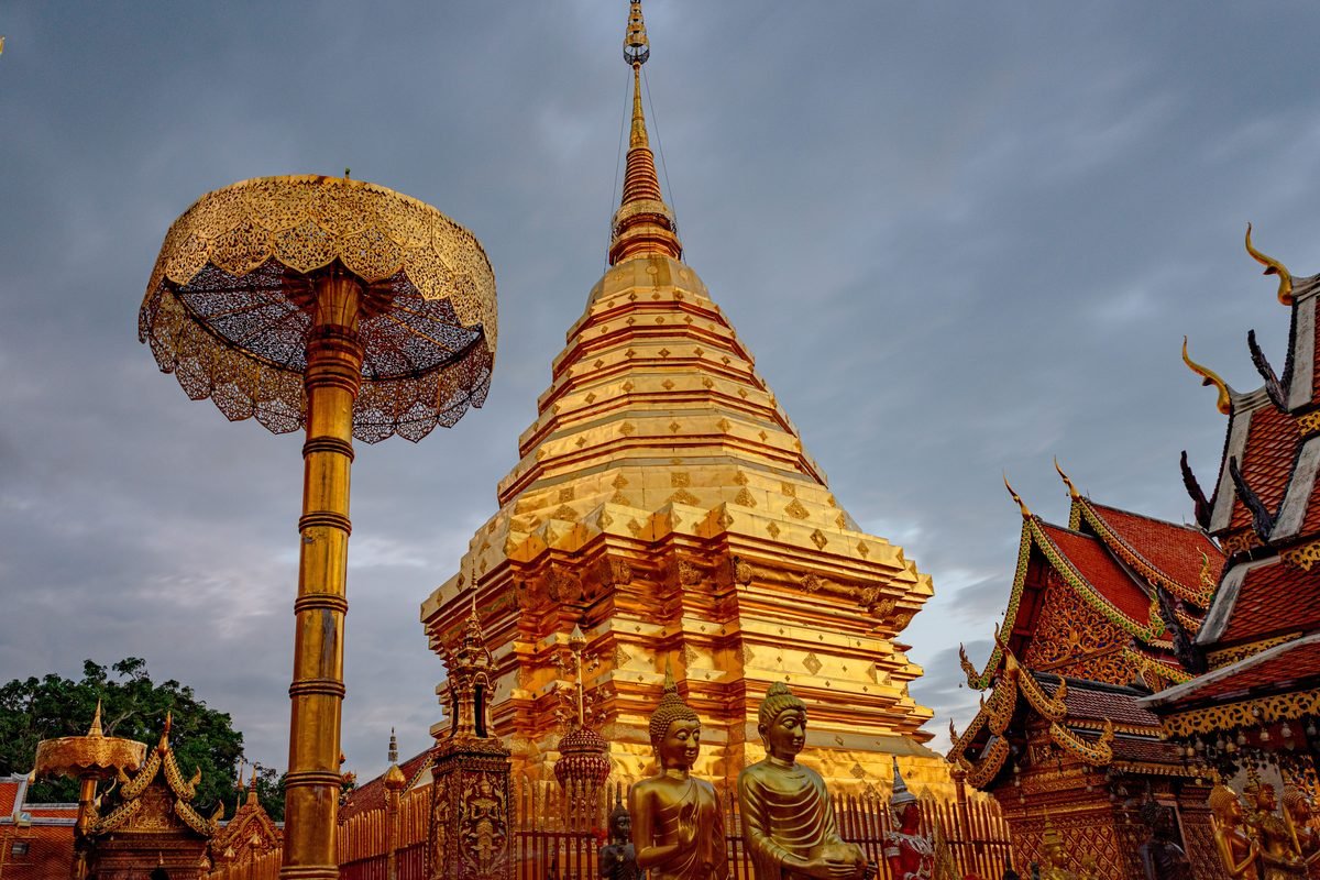 Golden stupa of Wat Phra That Doi Suthep in Chiang Mai