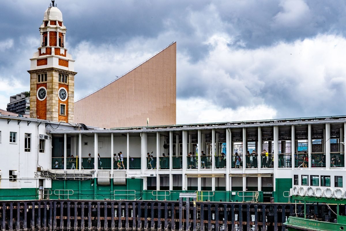 Tsim Sha Tsui Clock Tower and Star Ferry terminal in Hong Kong.