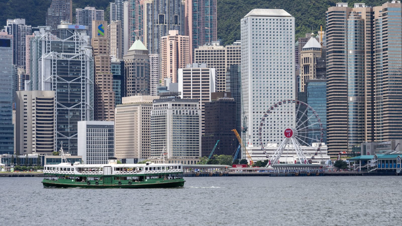 Star Ferry crossing Victoria Harbour in Hong Kong.