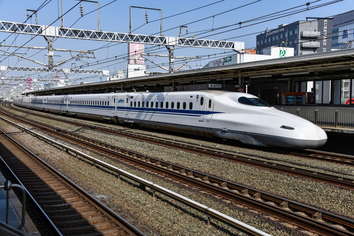 High-speed bullet train at Hamamatsu Station