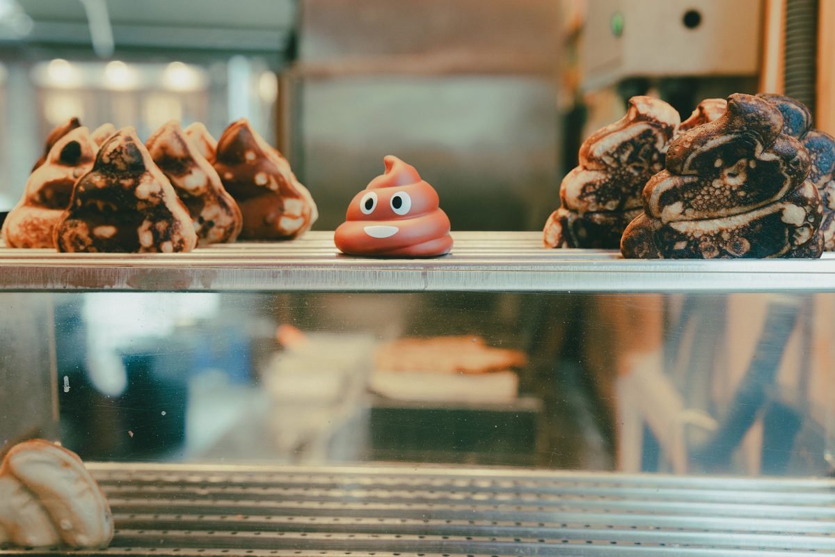 Unique quirky pastries displayed in a Seoul bakery shop
