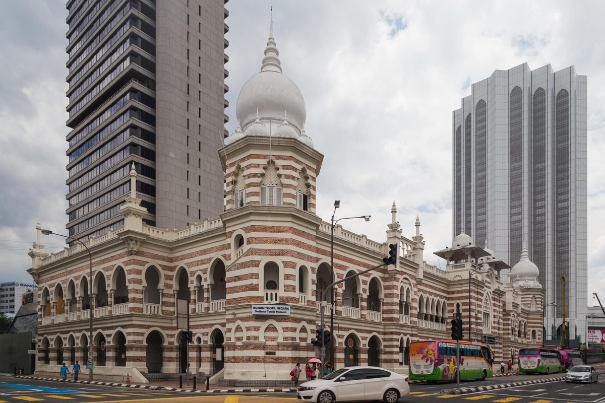 National Textile Museum building featuring distinctive Indo-Saracenic architecture in Kuala Lumpur
