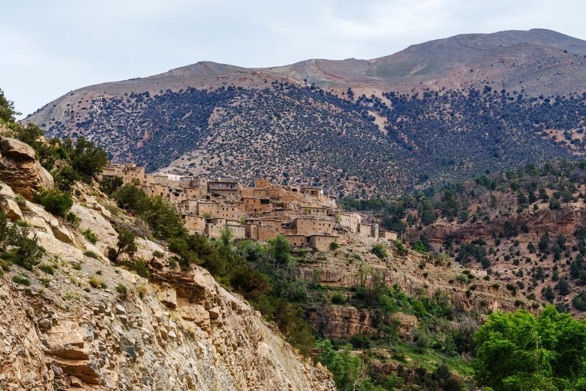 Historic village nestled in the Moroccan Atlas Mountains