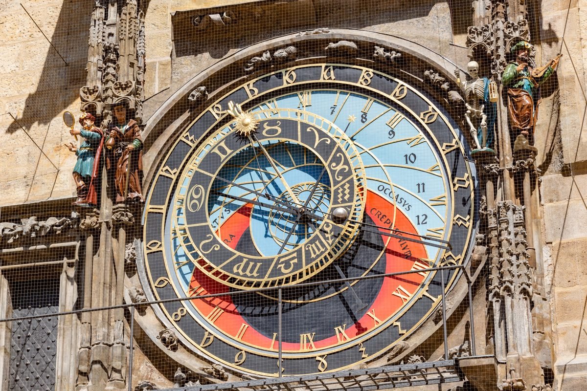 Detailed medieval dial of the Prague Astronomical Clock
