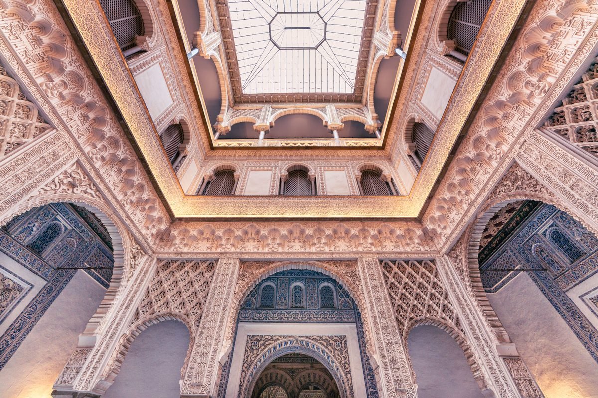 Ornate decorative wall panel with geometric Moorish patterns.