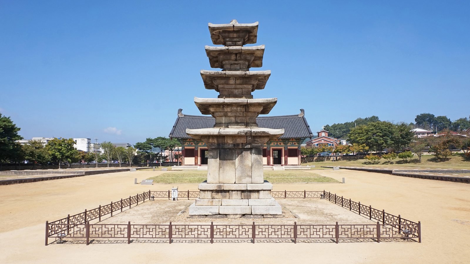 Five-storied stone pagoda of Jeongnimsa Temple site in Buyeo, South Korea
