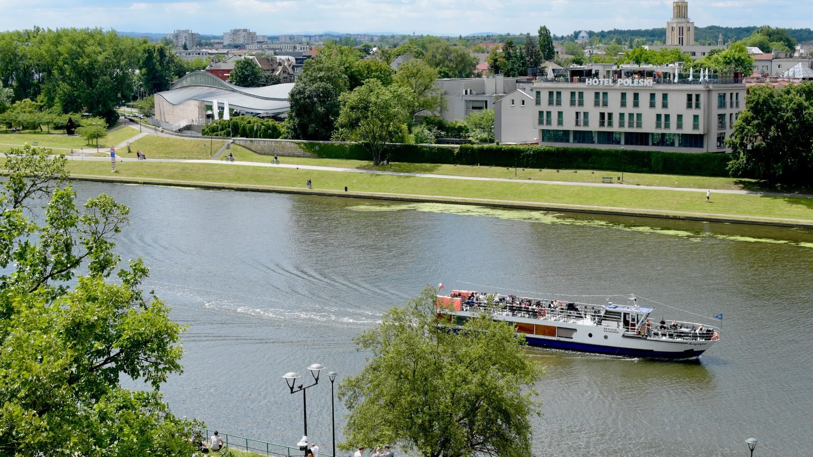 A cruise boat on the Vistula River in Krakow