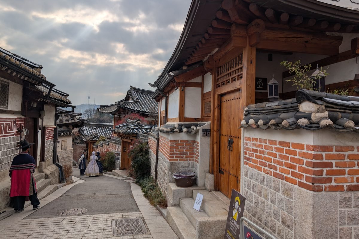 Traditional Hanok houses in Bukchon Hanok Village in Seoul